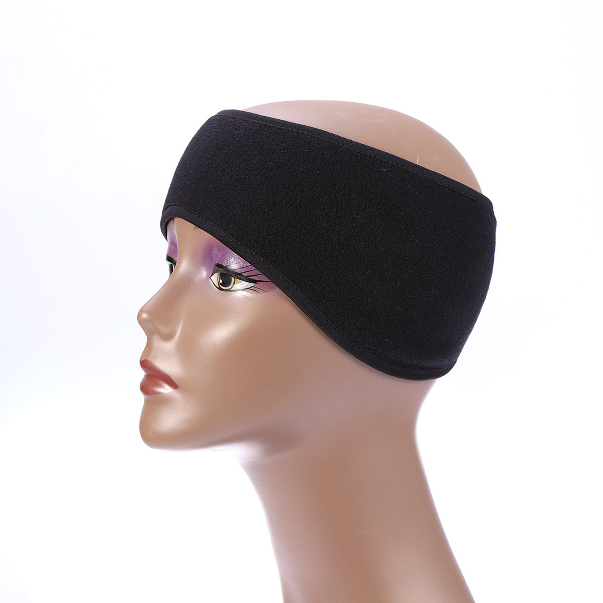 Fleece Ear Warmer Band - Unisex Black Ear Warmer Headband Winter