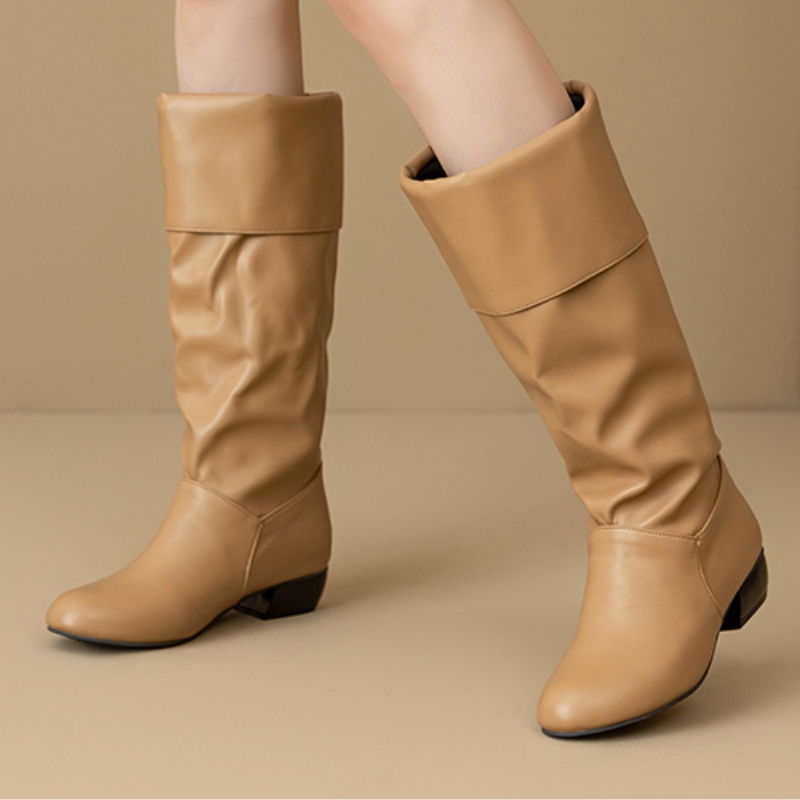 Slip on Knee High Boots Pleate - Waterproof Winter Boot review and price