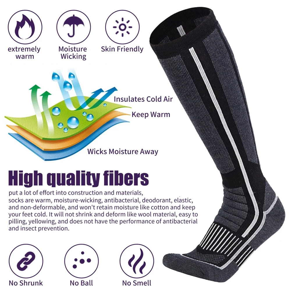 XQQMXX 1Pair Ski Socks Skiing  - Thermal Sock Wool review and price