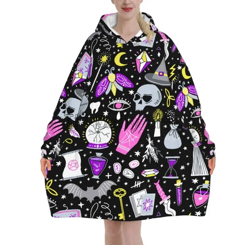 Magic Witchy Goth Oversized Bl - Sherpa Hoodie Fleece review and price