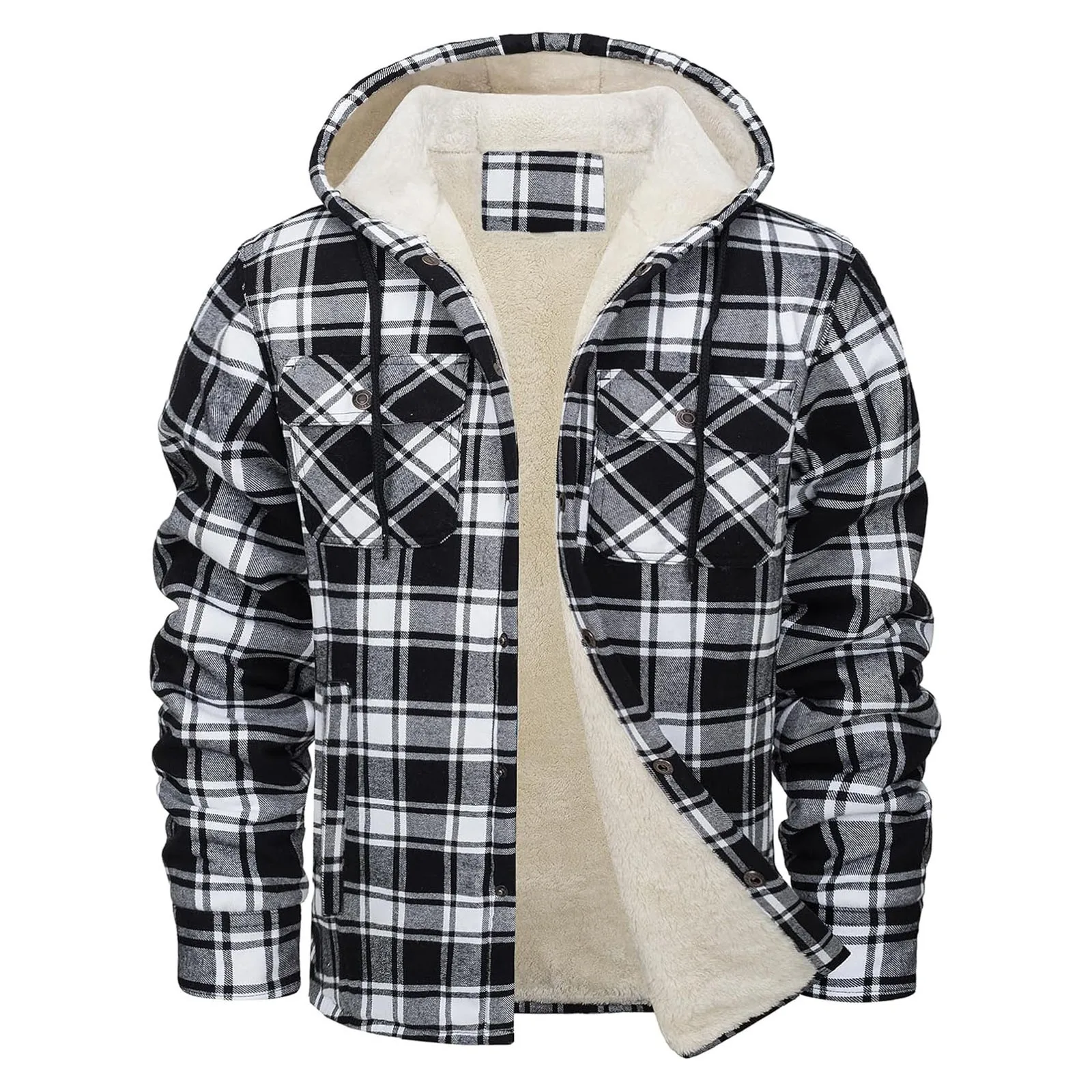 Thick Warm Flannel Hooded Jack - Flannel Shirt Lined review and price