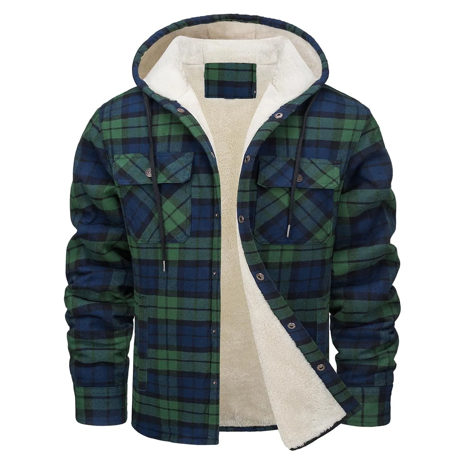 Thick Warm Flannel Hooded Jack - Flannel Shirt Lined review and price