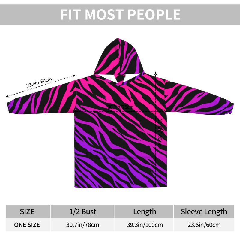 Zebra Stripe Print Wearable Bl - Sherpa Hoodie Fleece review and price