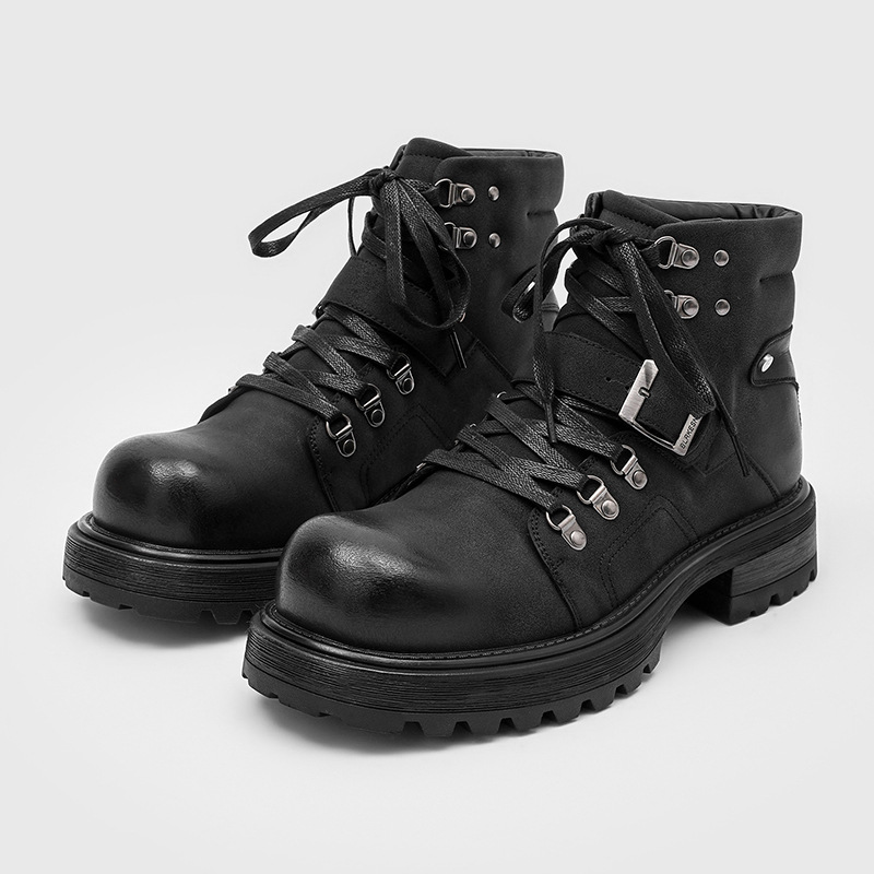 Brand Men Leather Boots Motorc - Waterproof Winter Boot review and price