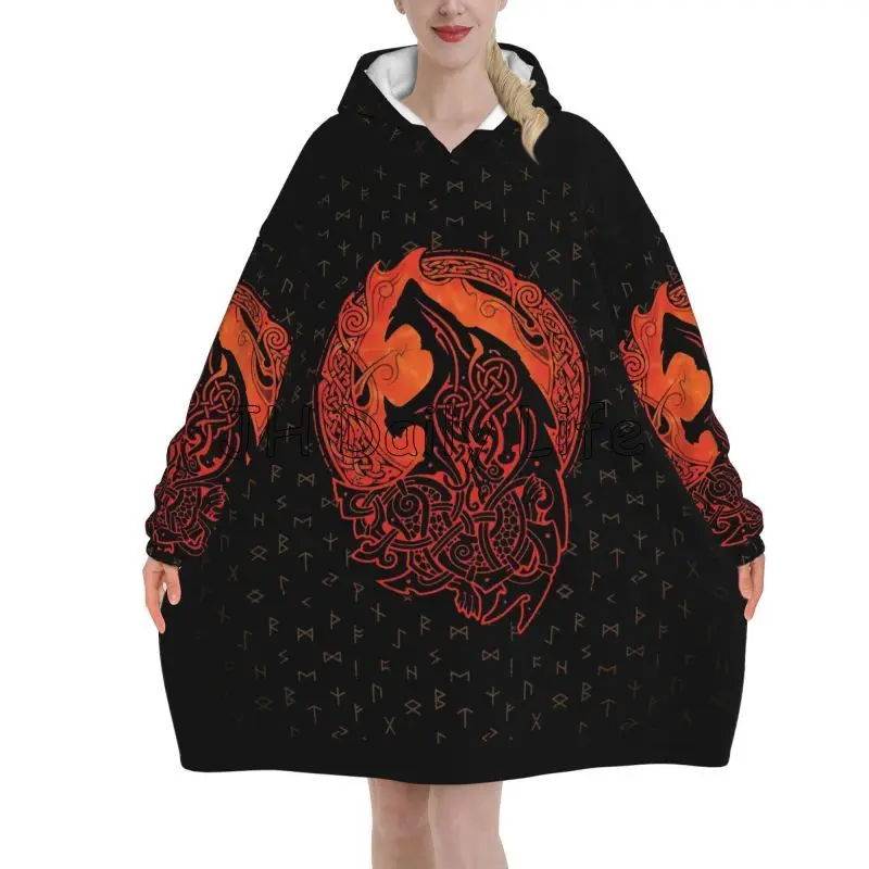 Viking Wolf Knot Fenrir Wearab - Sherpa Hoodie Fleece review and price