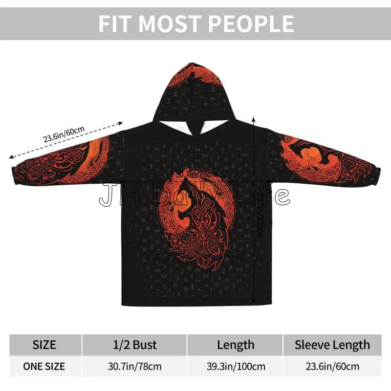 Viking Wolf Knot Fenrir Wearab - Sherpa Hoodie Fleece review and price